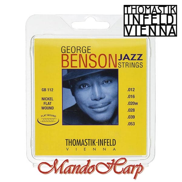 MandoHarp - Thomastik-Infeld GB112 George Benson Jazz Guitar Strings - Flat Wound, Medium Light 0.012-0.053