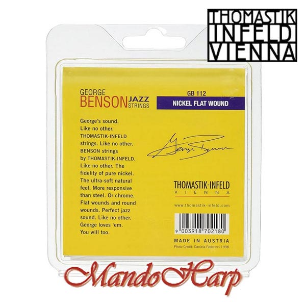 MandoHarp - Thomastik-Infeld GB112 George Benson Jazz Guitar Strings - Flat Wound, Medium Light 0.012-0.053