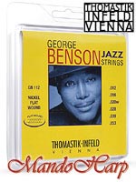 MandoHarp - Thomastik-Infeld GB112 George Benson Jazz Guitar Strings - Flat Wound, Medium Light 0.012-0.053