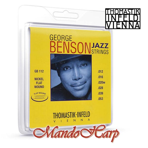 MandoHarp - Thomastik-Infeld GB112 George Benson Jazz Guitar Strings - Flat Wound, Medium Light 0.012-0.053