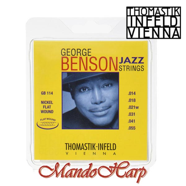 MandoHarp - Thomastik-Infeld GB114 George Benson Jazz Guitar Strings - Flat Wound, Heavy 0.014-0.055		  