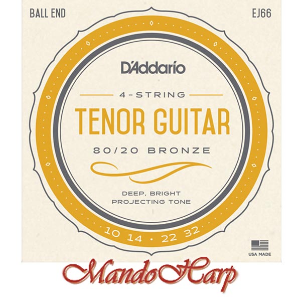 MandoHarp - Tenor Guitar Strings - D'Addario EJ66 Steel and Bronze Wound 0.010-0.032