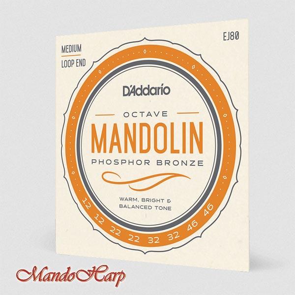 Octave Mandolin Strings - D'Addario EJ80 Loop End Phosphor-Bronze Wound Medium 012-046