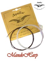 MandoHarp - 5-String Banjo Strings - Aquila 1B Classic Banjo, DBGDG, Medium, Nylgut�, 4th String Red Series�