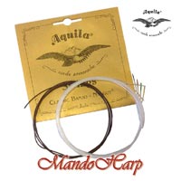 MandoHarp - 5-String Banjo Strings - Aquila 1B Classic Banjo, DBGDG, Medium, Nylgut�, 4th String Red Series�
