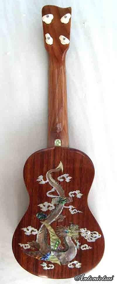 MandoHarp - "Smokin Dragon" Solid-Koa Soprano Ukulele