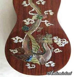 MandoHarp - "Smokin Dragon" Solid-Koa Soprano Ukulele