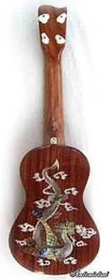 MandoHarp - "Smokin Dragon" Solid-Koa Soprano Ukulele