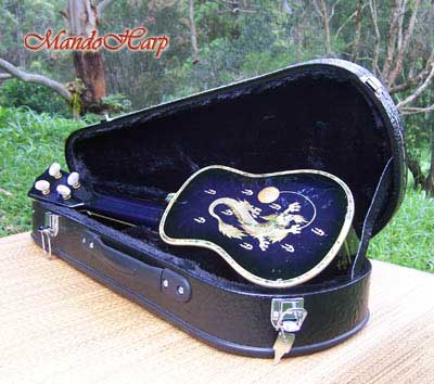 MandoHarp - 'Blue Dragon' Inlaid Soprano Ukulele