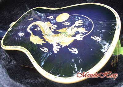 MandoHarp - 'Blue Dragon' Inlaid Soprano Ukulele