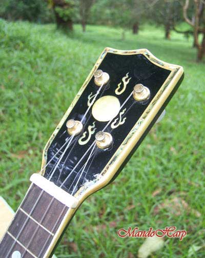 MandoHarp - 'Blue Dragon' Inlaid Soprano Ukulele