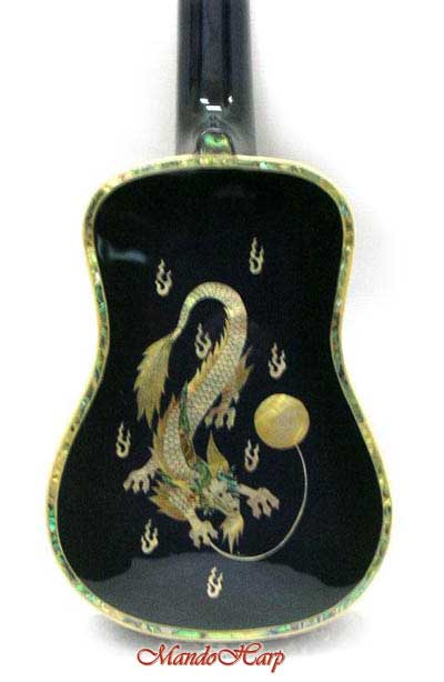 MandoHarp - 'Blue Dragon' Inlaid Soprano Ukulele