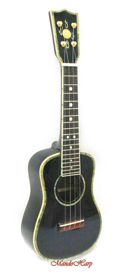 MandoHarp - 'Blue Dragon' Inlaid Soprano Ukulele