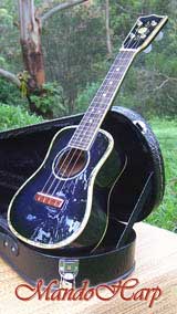 MandoHarp - 'Blue Dragon' Inlaid Soprano Ukulele