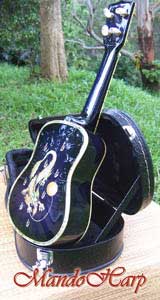 MandoHarp - 'Blue Dragon' Inlaid Soprano Ukulele