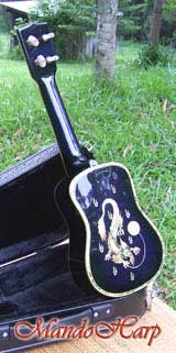 MandoHarp - 'Blue Dragon' Inlaid Soprano Ukulele