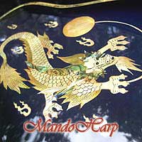MandoHarp - 'Blue Dragon' Inlaid Soprano Ukulele