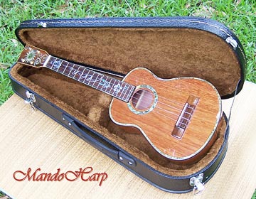 MandoHarp - 'Aloha Sun Flower' Inlaid Tenor Ukulele