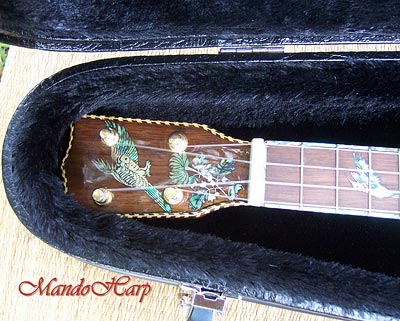 MandoHarp - 'Bird Dancer' Inlaid Concert Ukulele