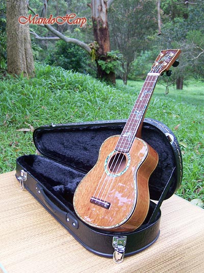 MandoHarp - 'Bird Dancer' Inlaid Concert Ukulele