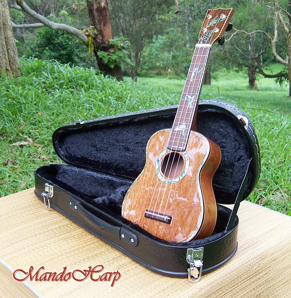 MandoHarp - 'Bird Dancer' Inlaid Concert Ukulele