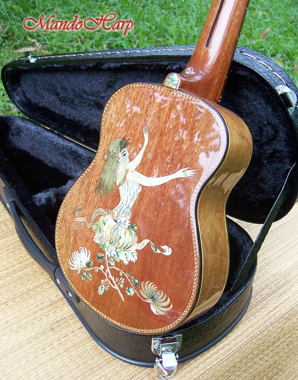 MandoHarp - 'Bird Dancer' Inlaid Concert Ukulele