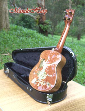 MandoHarp - 'Bird Dancer' Inlaid Concert Ukulele