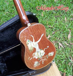 MandoHarp - 'Bird Dancer' Inlaid Concert Ukulele