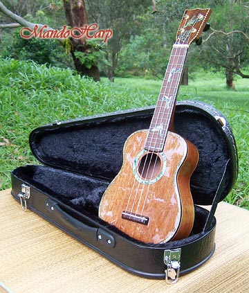 MandoHarp - 'Bird Dancer' Inlaid Concert Ukulele