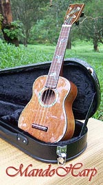 MandoHarp - 'Bird Dancer' Inlaid Concert Ukulele