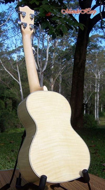 MandoHarp - Genuine Lanikai LFM-T Flame Maple Tenor Ukulele