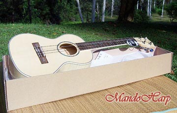 MandoHarp - Genuine Lanikai LFM-T Flame Maple Tenor Ukulele